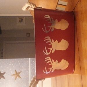 Red Reindeer Decorative Basket